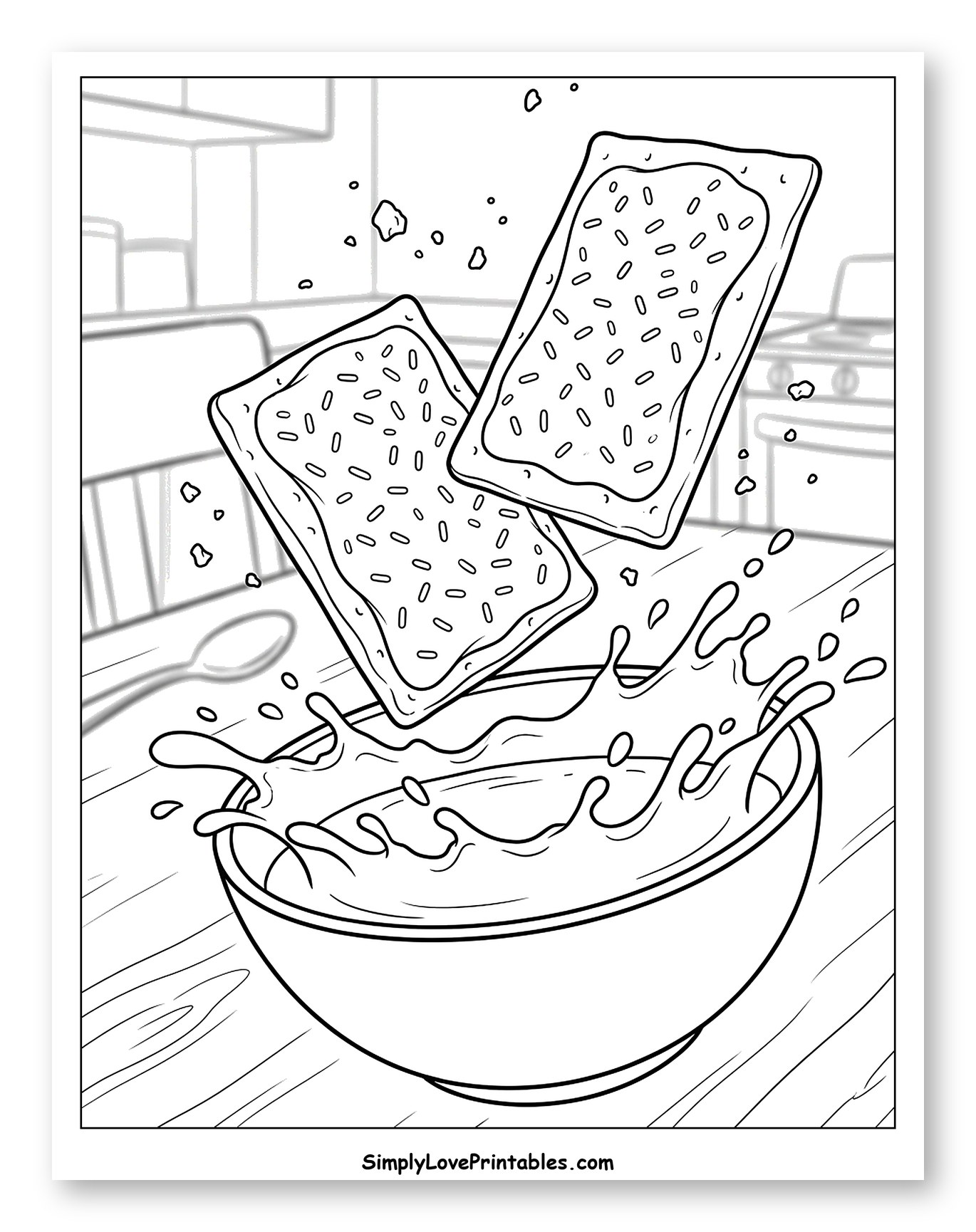 Frosted Pop-Tarts Splashing into a Milk Bowl