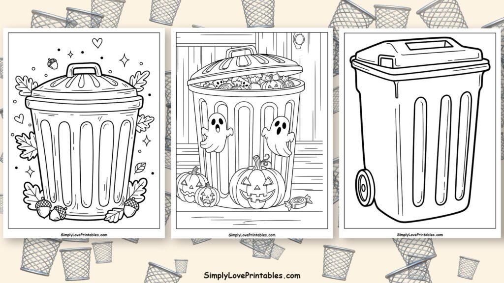 garbage can coloring pages featured image