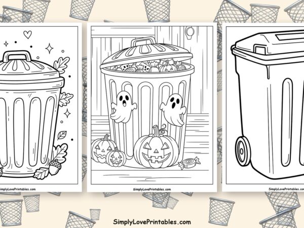 garbage can coloring pages featured image