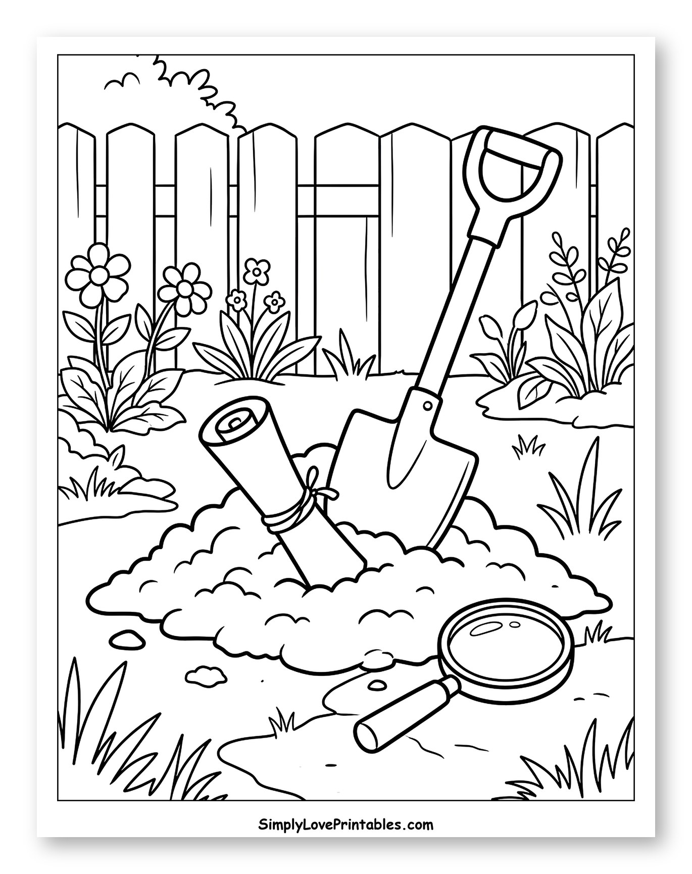 Garden Discovery with Shovel and Scroll