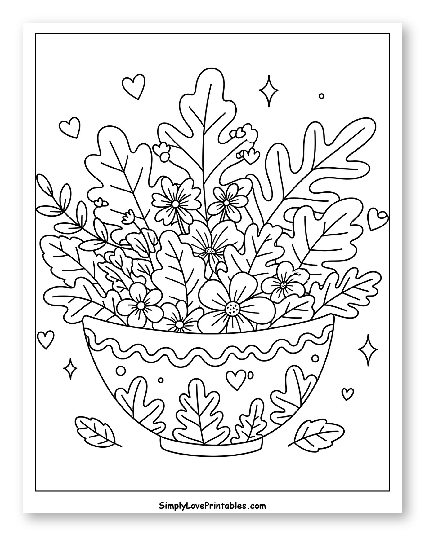 Garden Flowers and Foliage in a Pretty Bowl