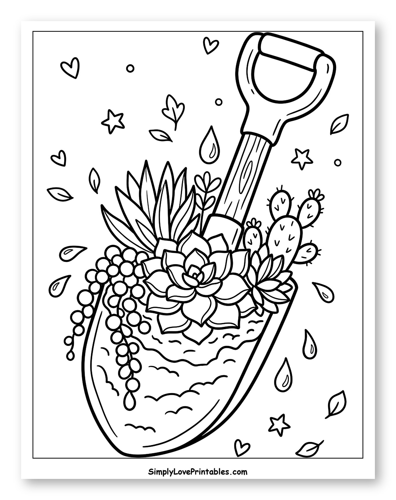 Garden Shovel Filled with Succulents and Cacti