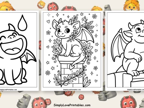 gargoyle coloring pages featured image