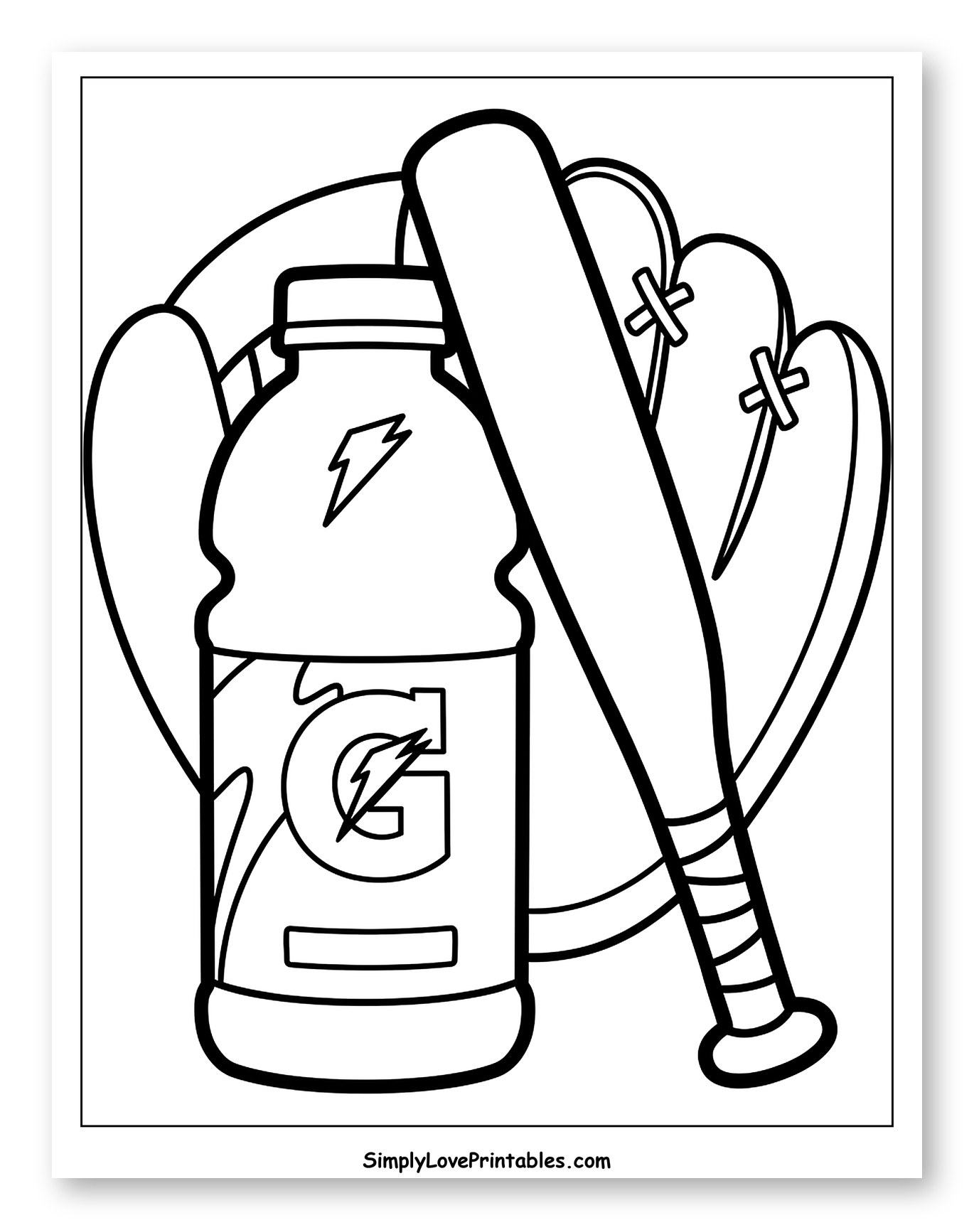 Gatorade Bottle with Baseball Bat and Glove