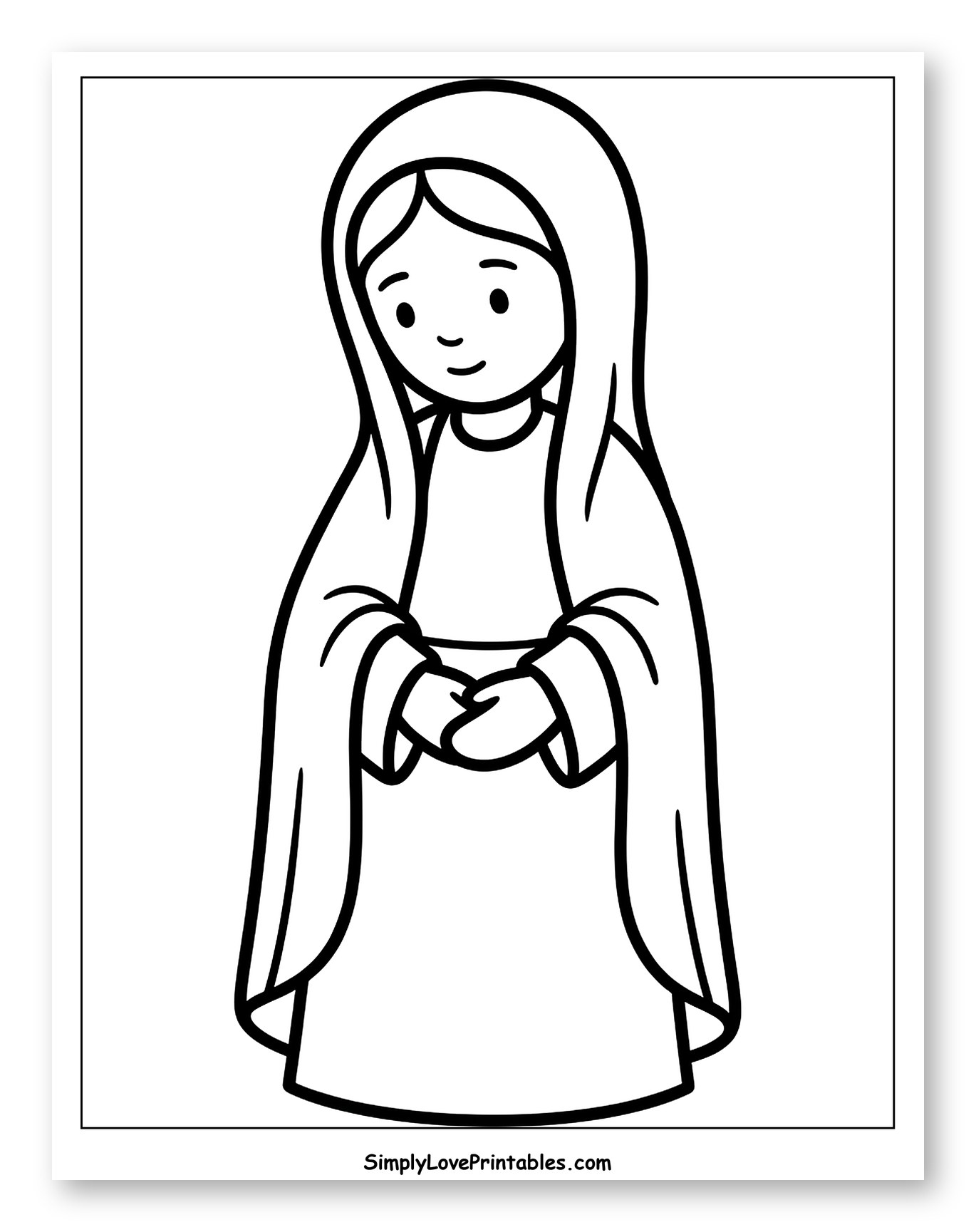 Gentle Virgin Mary in a Veil