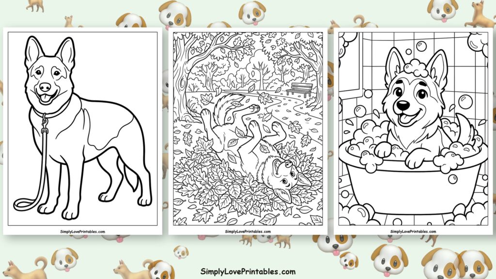 German Shepherd coloring pages featured image