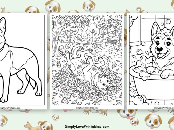 German Shepherd coloring pages featured image