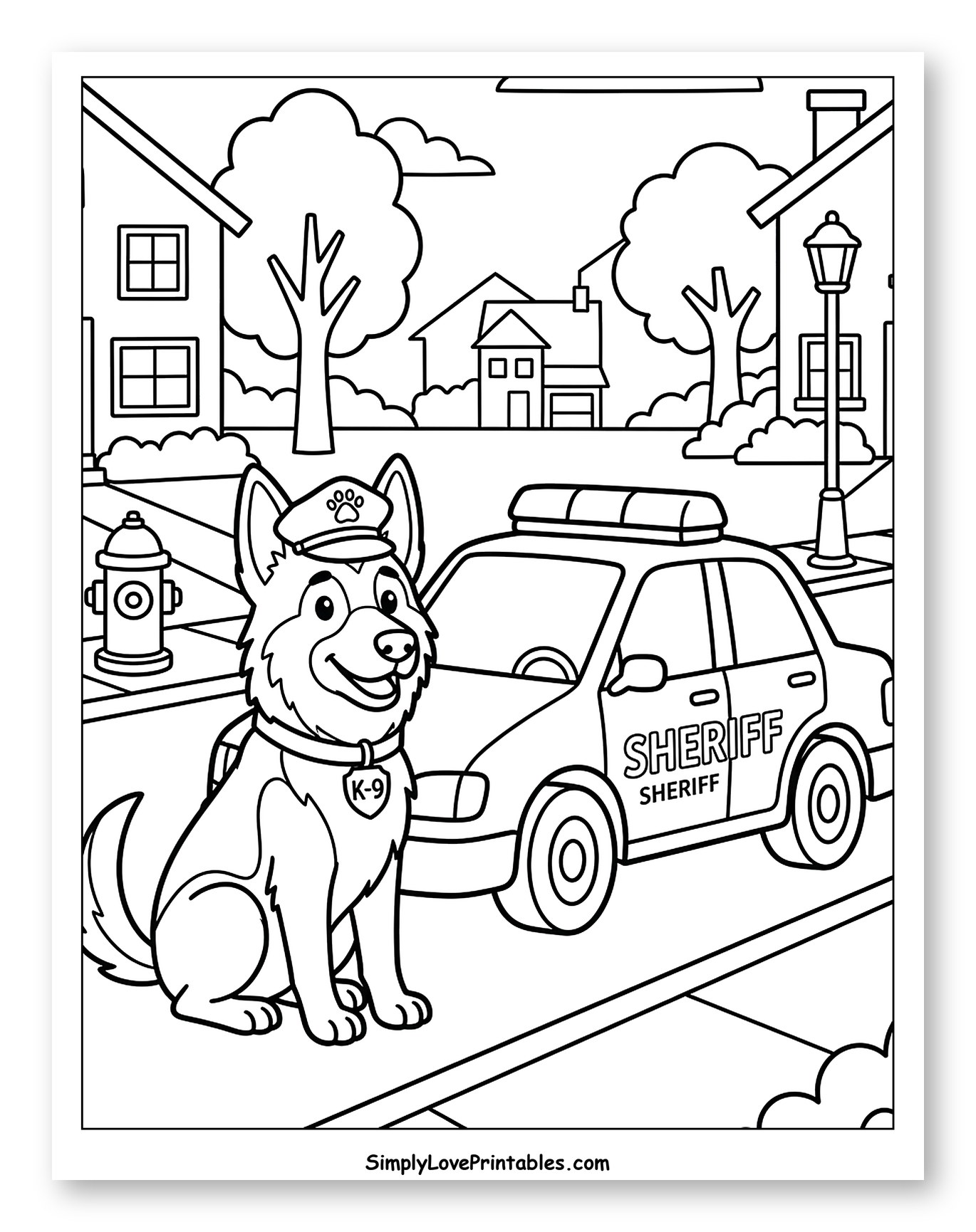German Shepherd K-9 Sheriff Dog and Car