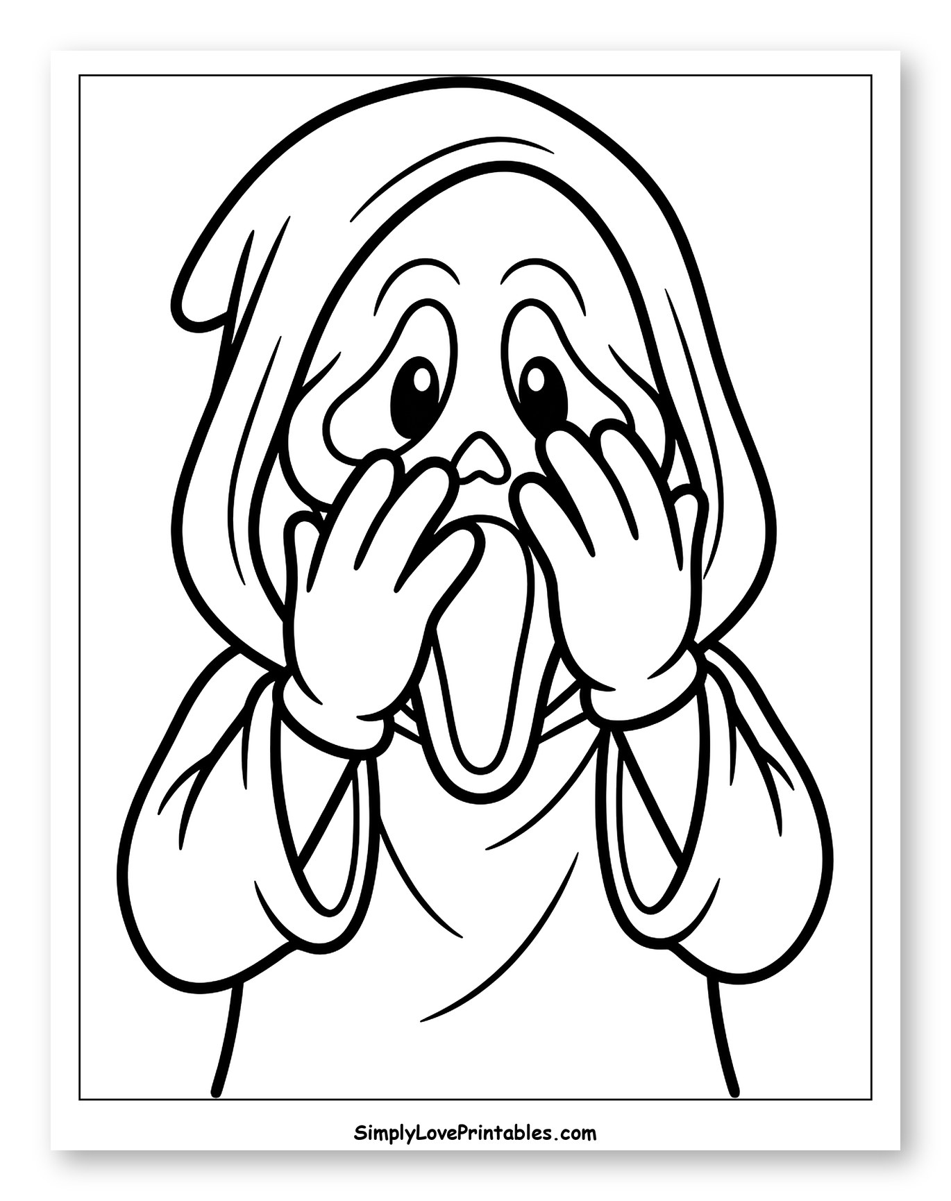 Ghostface Character in a Scared Pose
