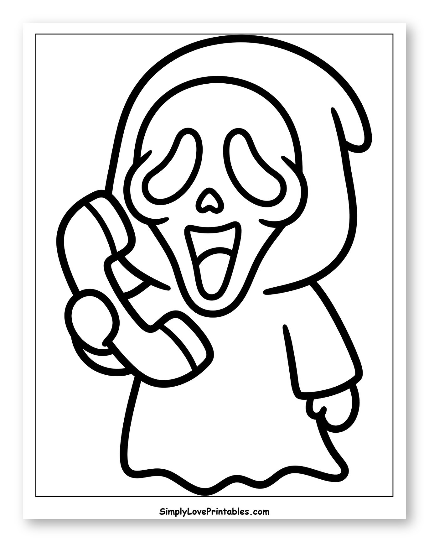 Ghostface Holding a Telephone