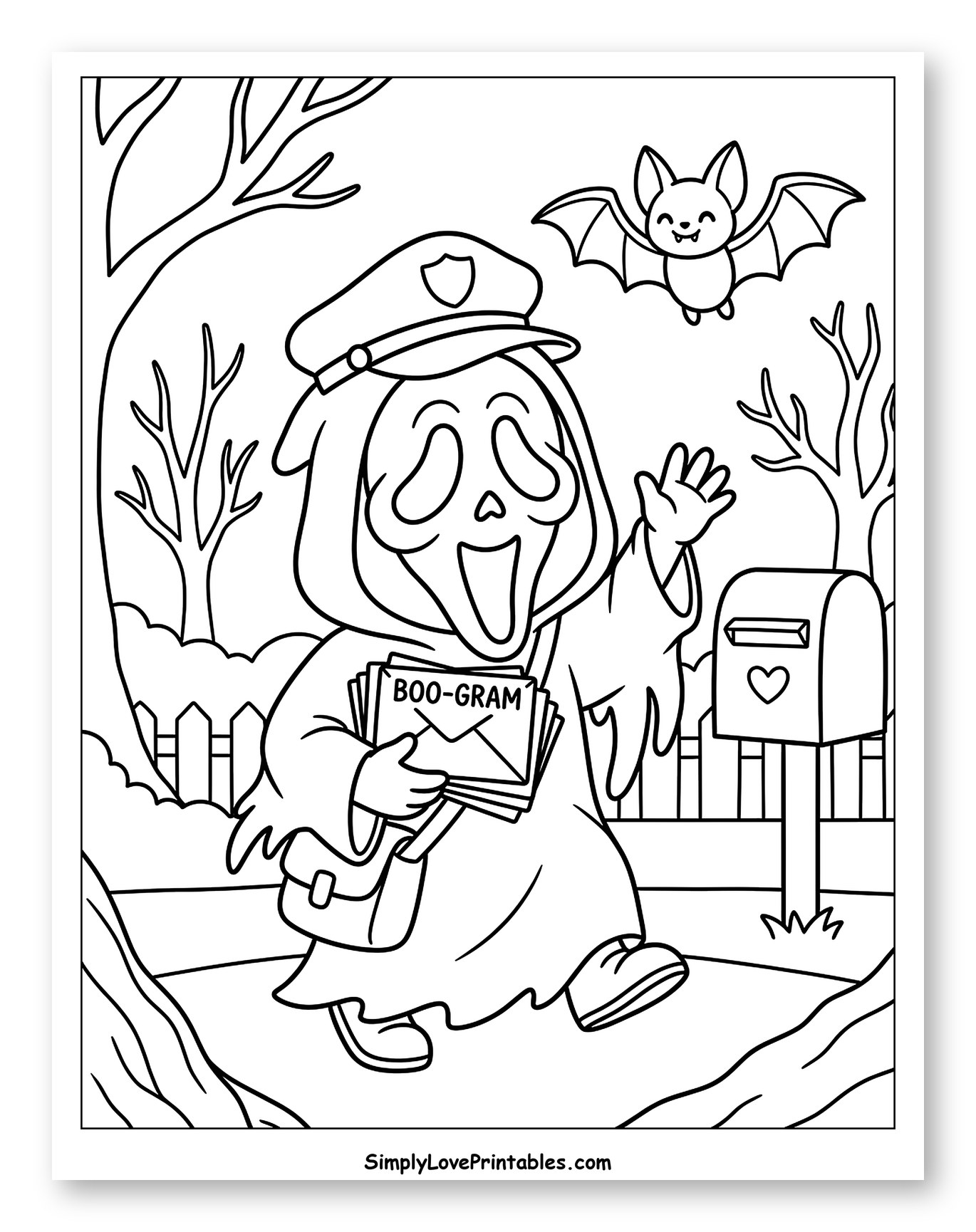 Ghostface Postman Delivering Boo-Grams with Bat