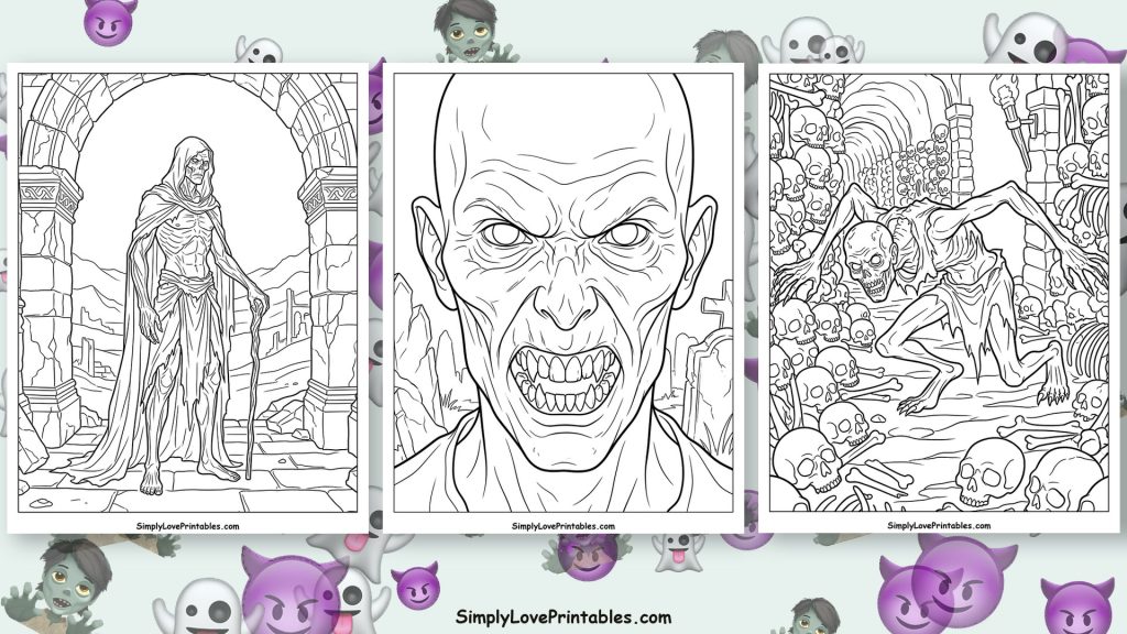 ghoul coloring pages featured image