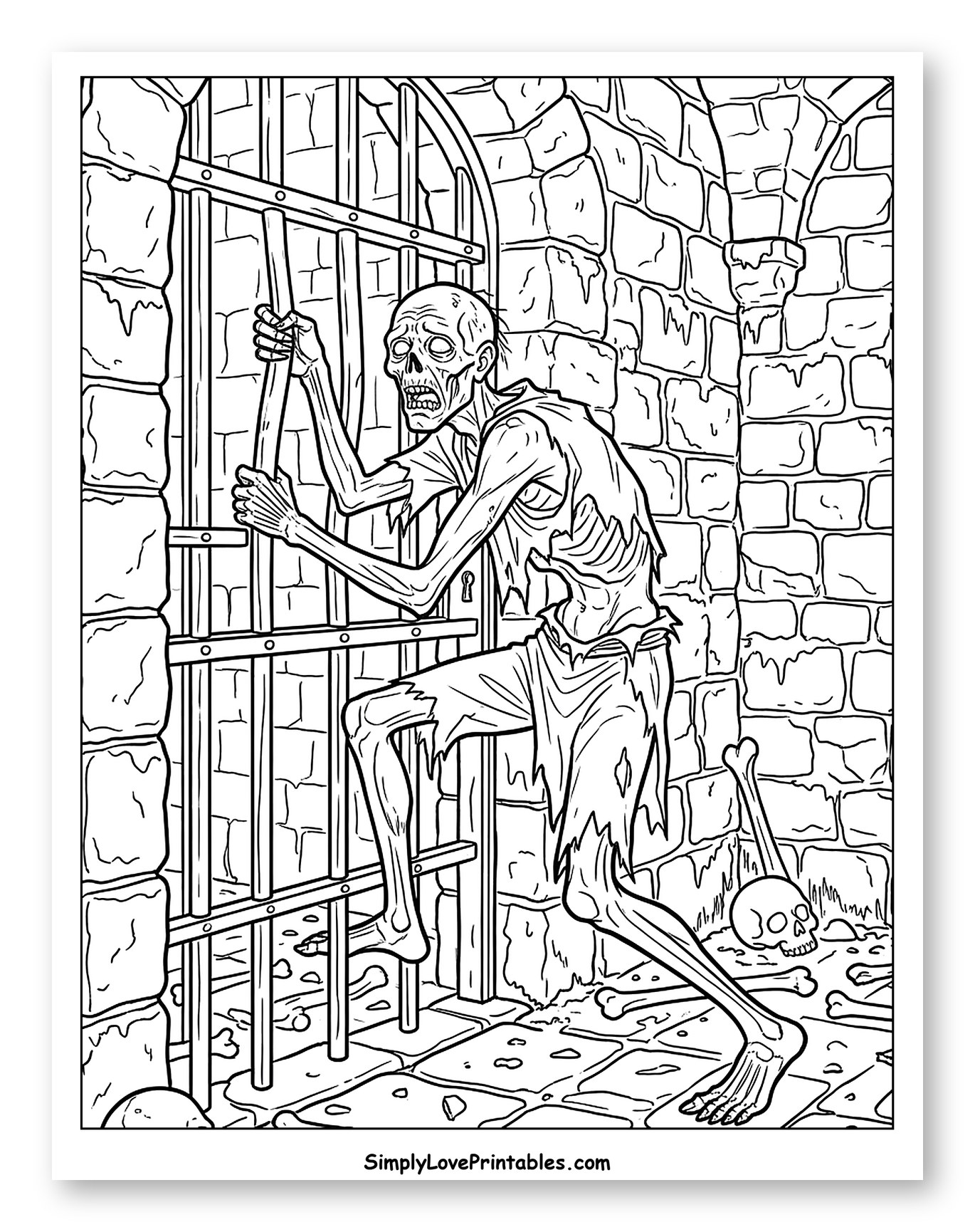 Ghoul Escaping Dungeon Cell to Color