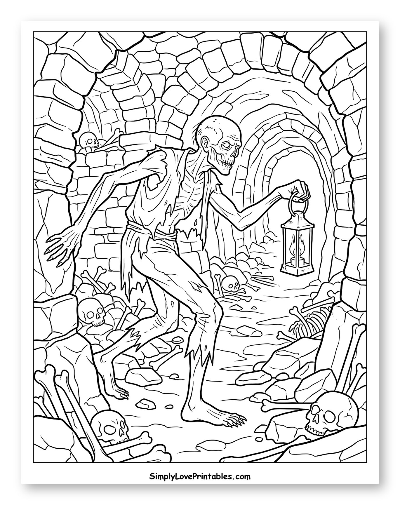 Ghoul in Dungeon with Lantern
