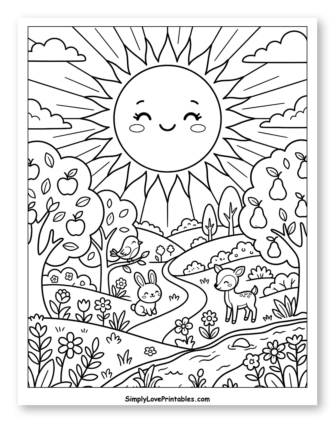 Giant Friendly Sun Over the Garden