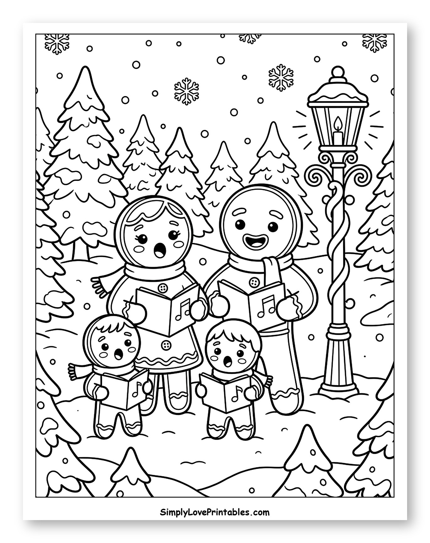 Gingerbread Family Singing Christmas Carols