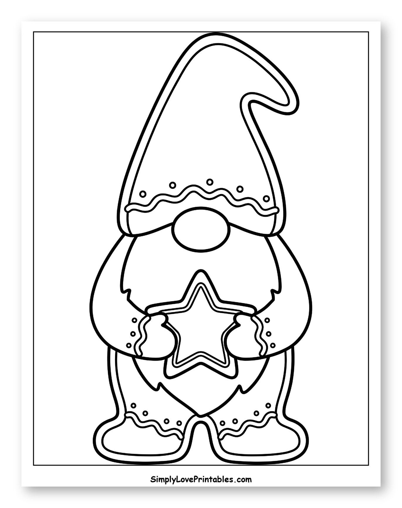 Gingerbread Gnome Holding a Star Cookie