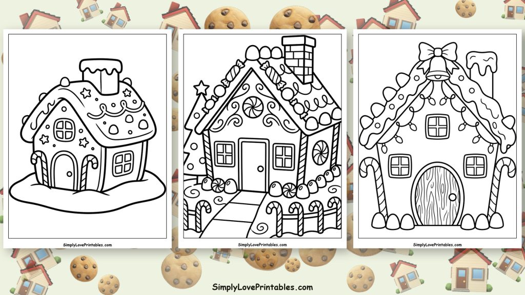 Gingerbread house coloring pages featured image