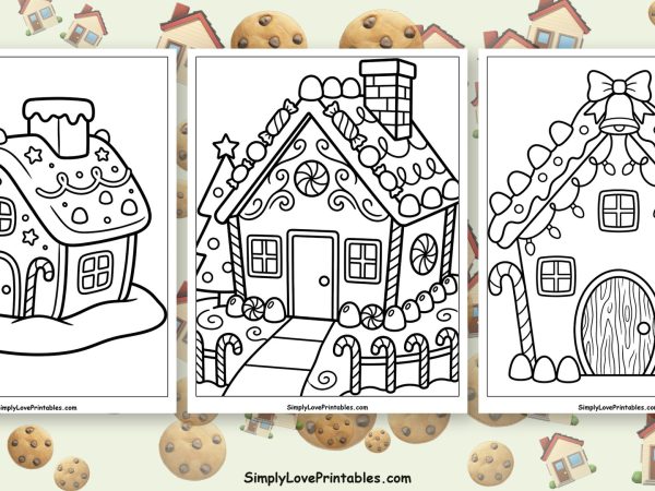 Gingerbread house coloring pages featured image