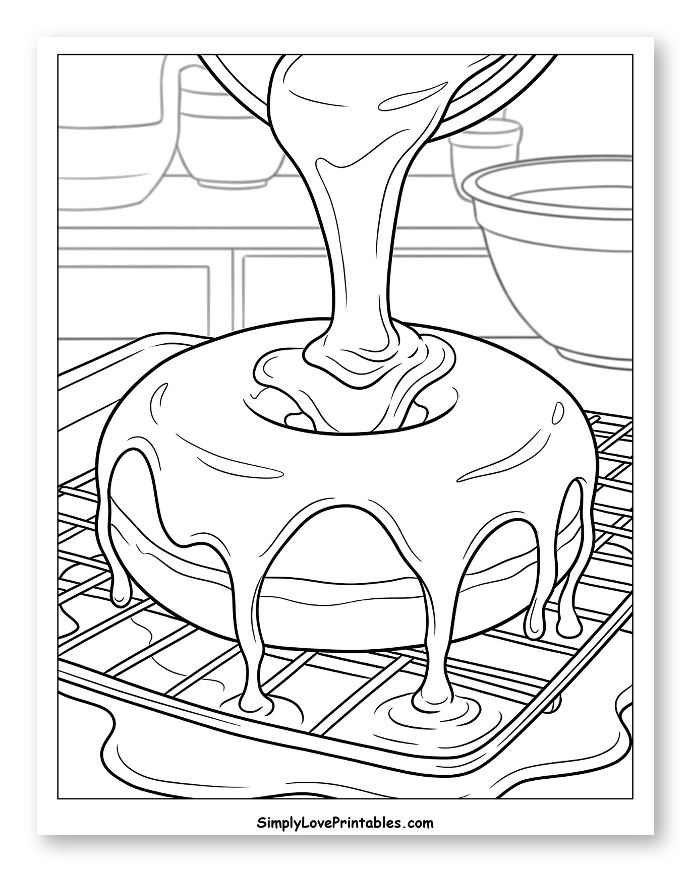Glaze Pouring Over a Bundt Cake