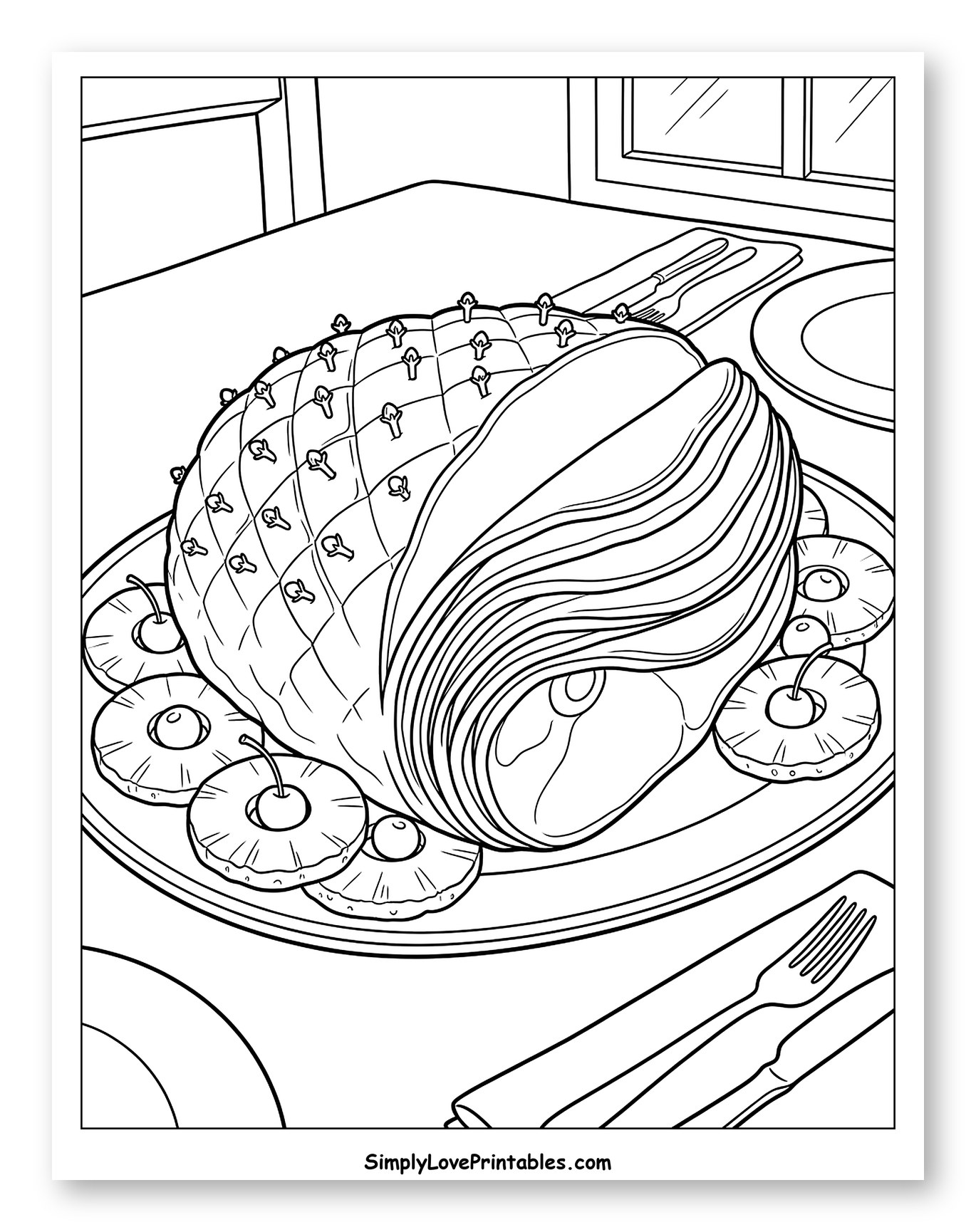 Glazed Thanksgiving Ham with Pineapple Slices