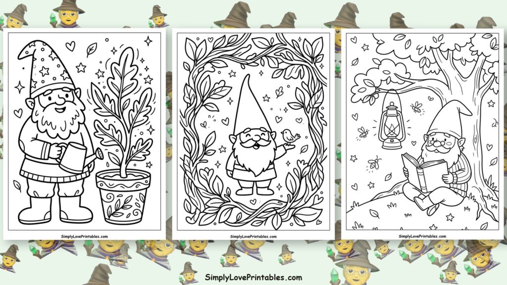 Gnome coloring pages featured image