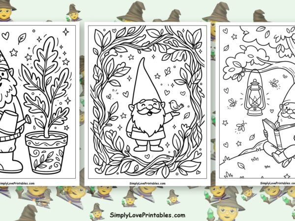 Gnome coloring pages featured image