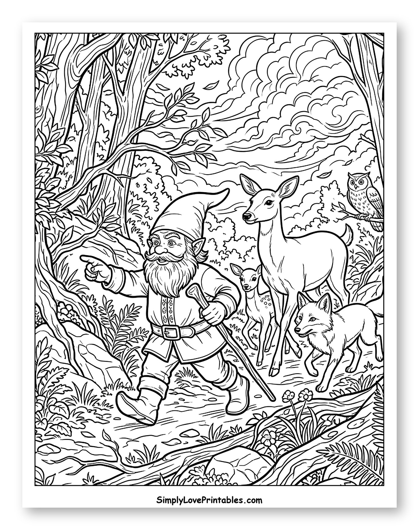 Gnome Walking with Forest Companions