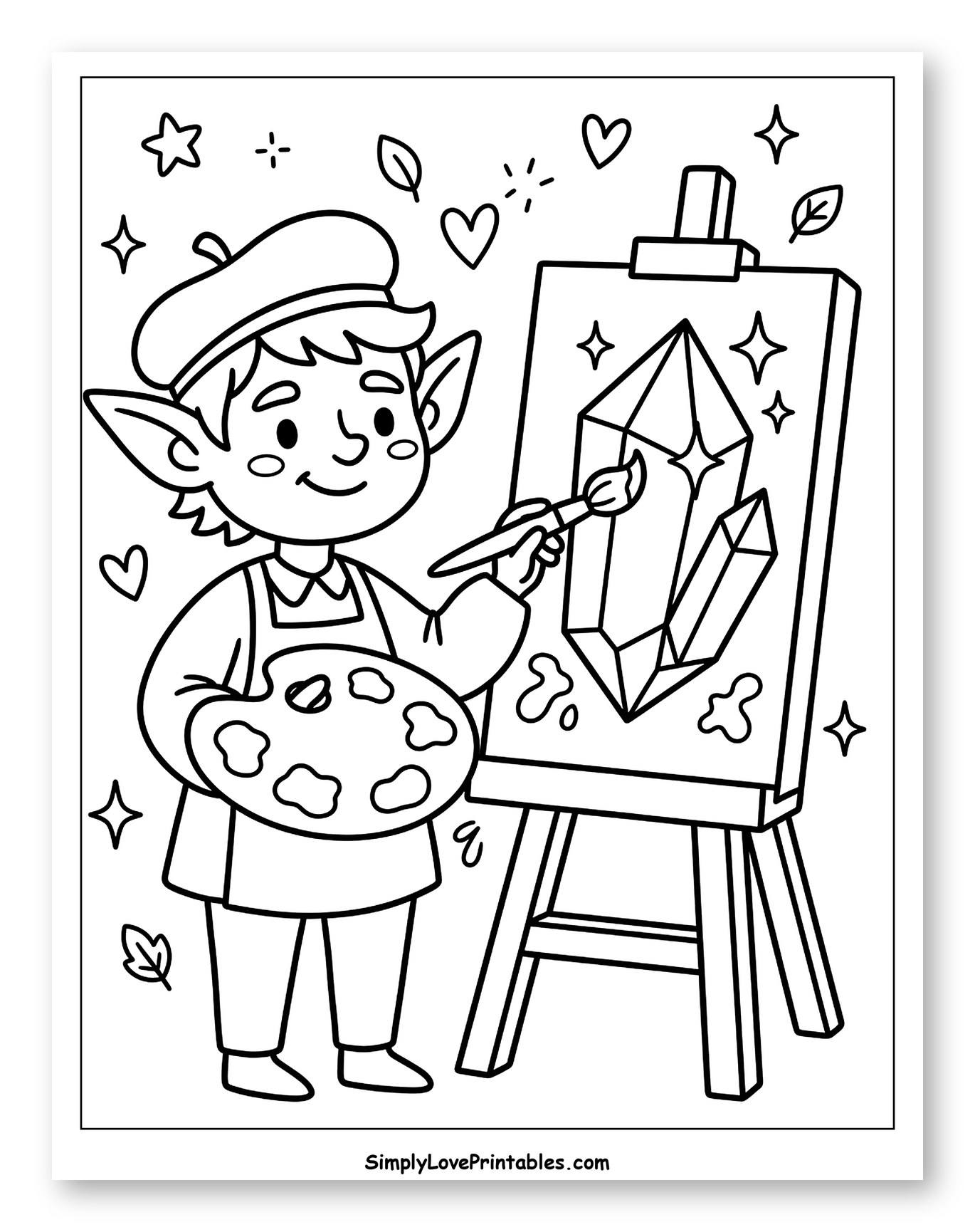 Goblin Artist Painting Shimmering Crystals