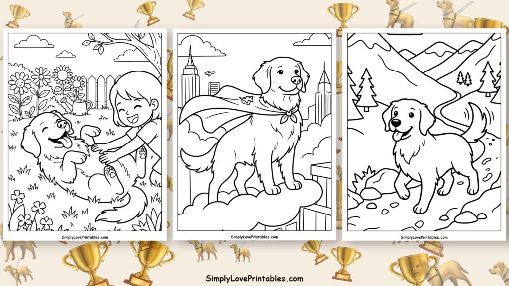 Golden Retriever coloring pages featured image