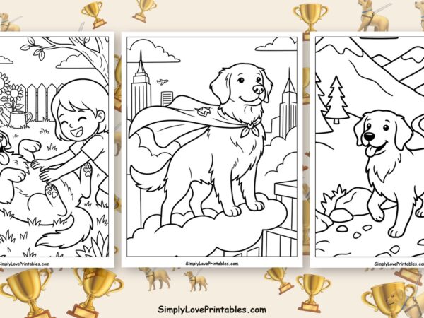 Golden Retriever coloring pages featured image