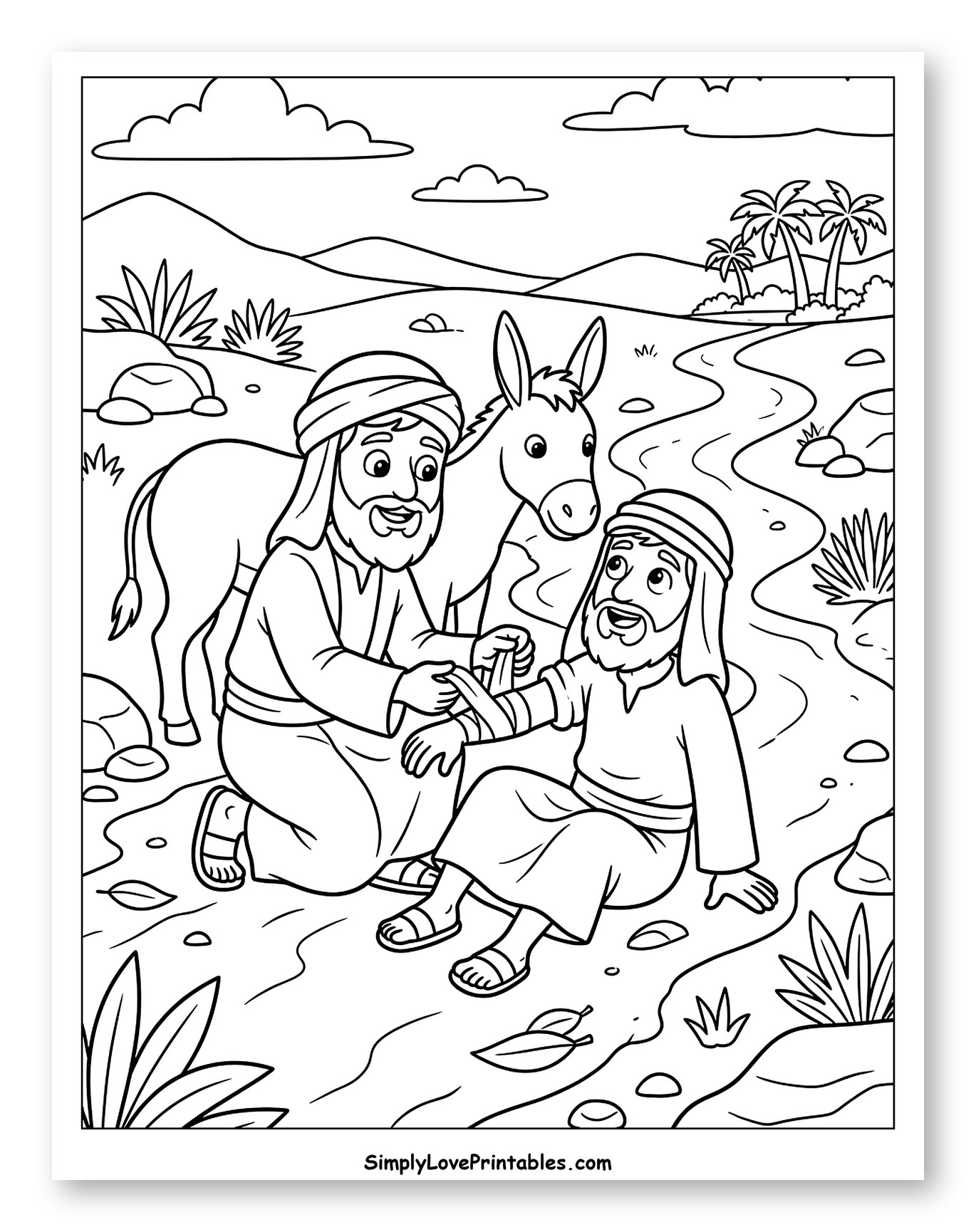 Good Samaritan Helping an Injured Man
