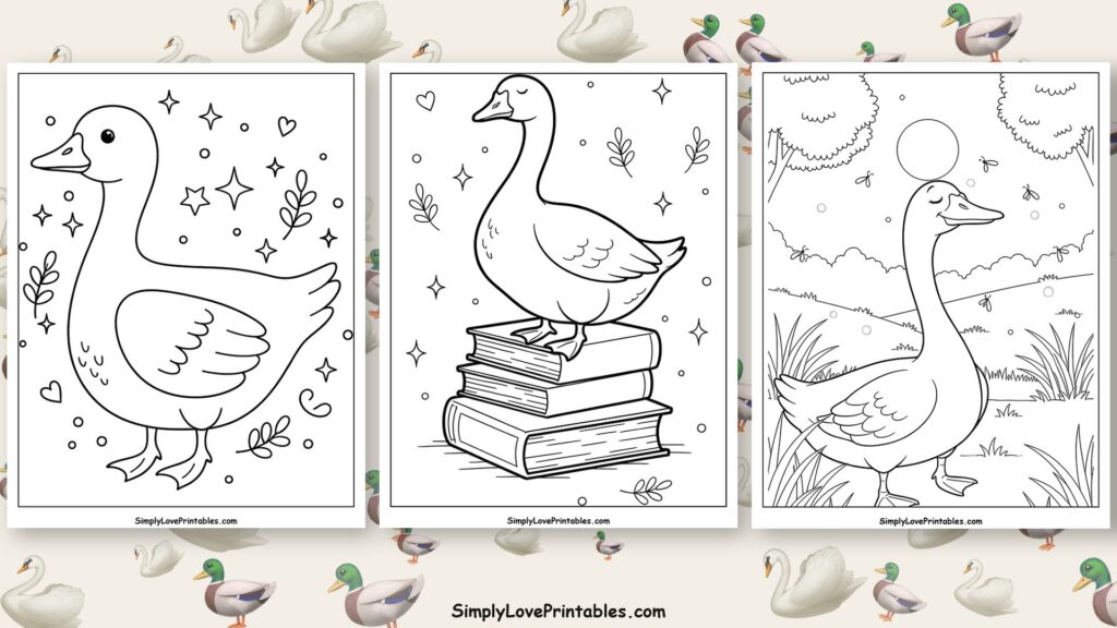 goose coloring pages featured image
