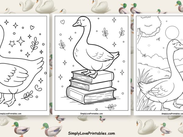 goose coloring pages featured image