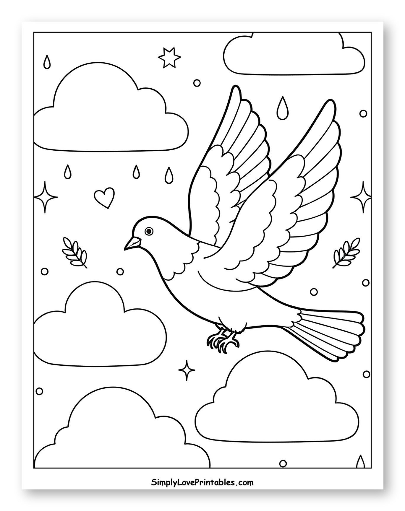 Graceful Dove Soaring Through a Cloudy Sky