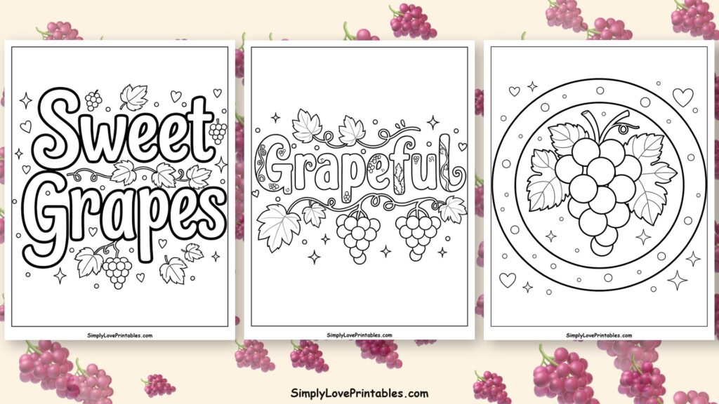 Grape coloring pages featured image