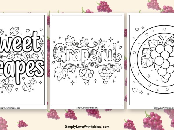 Grape coloring pages featured image