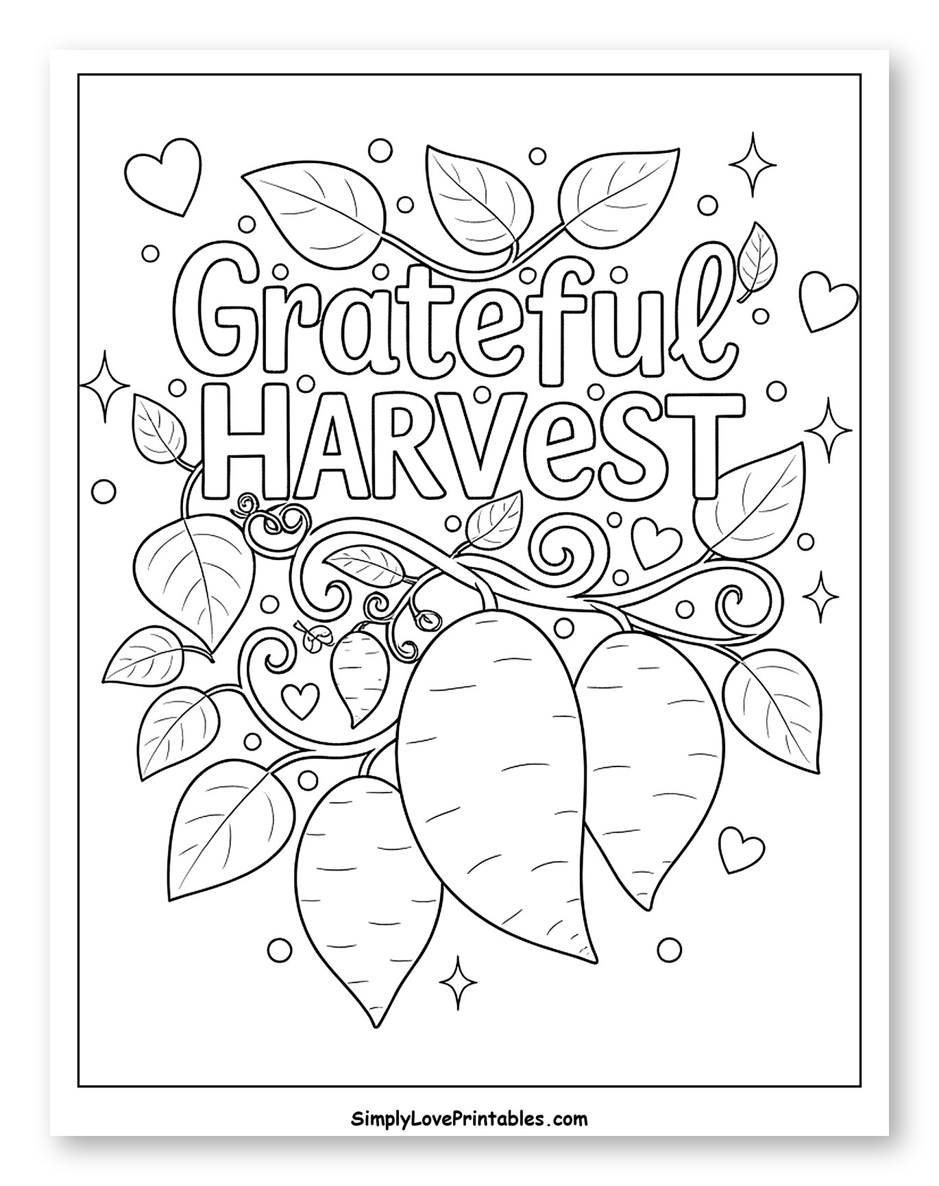 Grateful Harvest Message with Root Vegetables