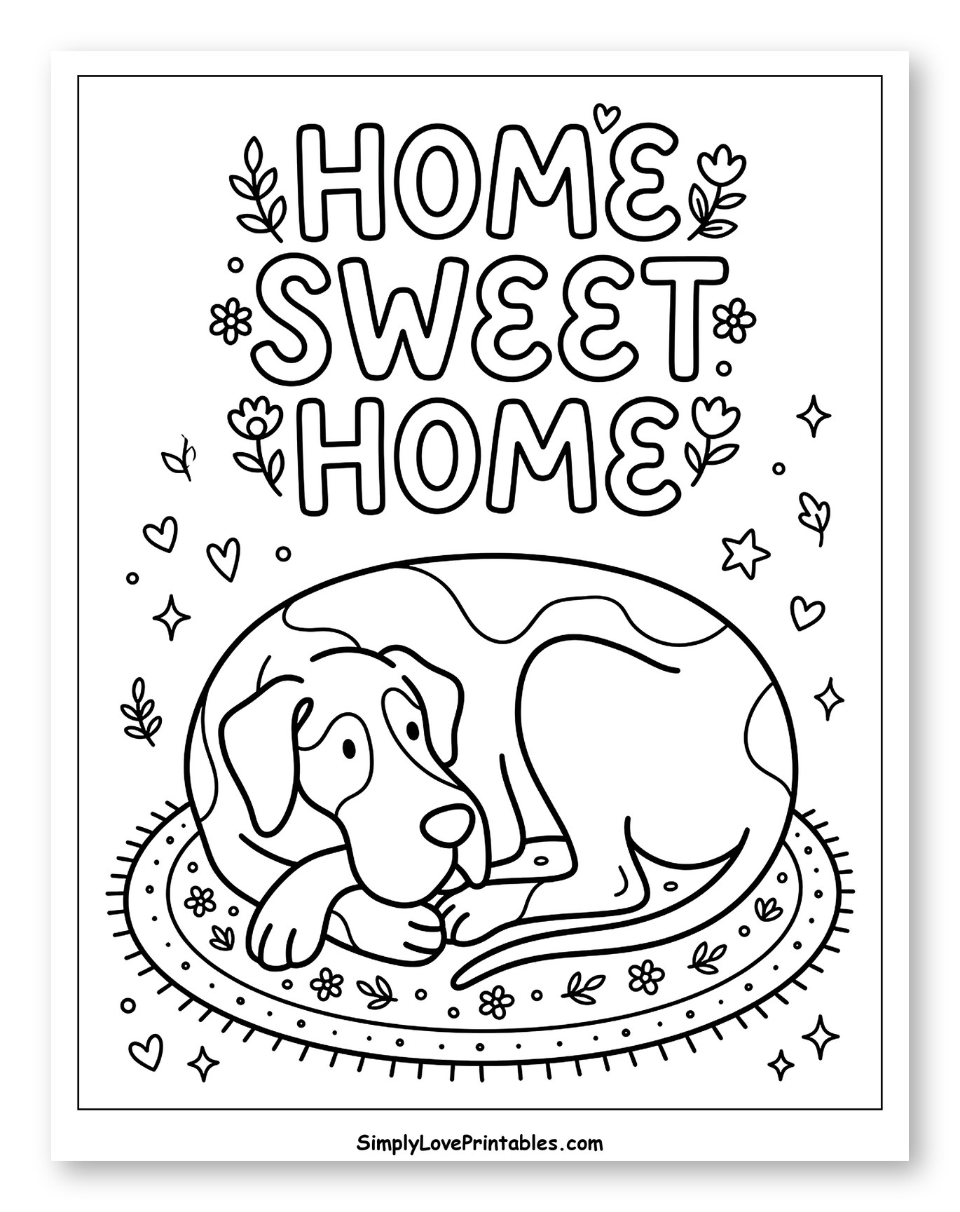 Great Dane Resting on Rug, Home Sweet Home