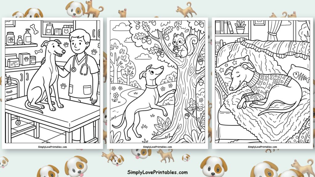 greyhound coloring pages featured image