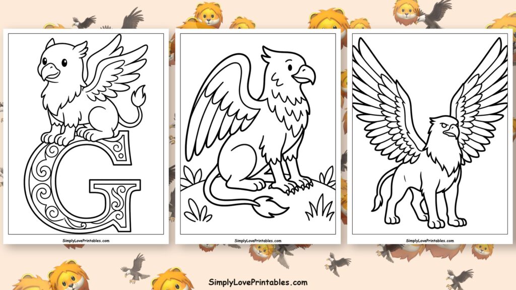 Griffin coloring pages featured image