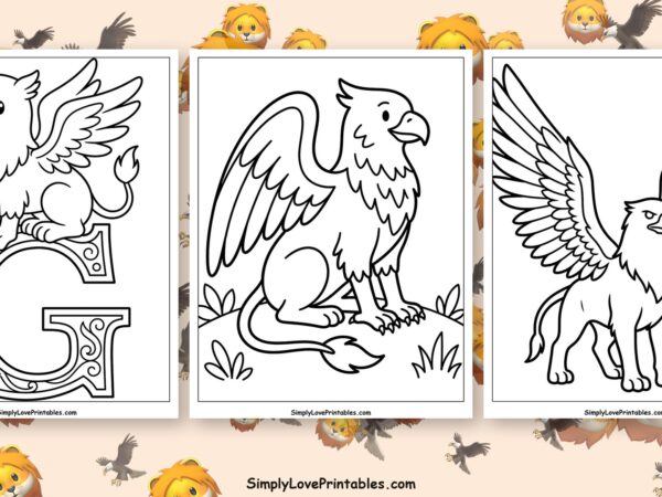Griffin coloring pages featured image