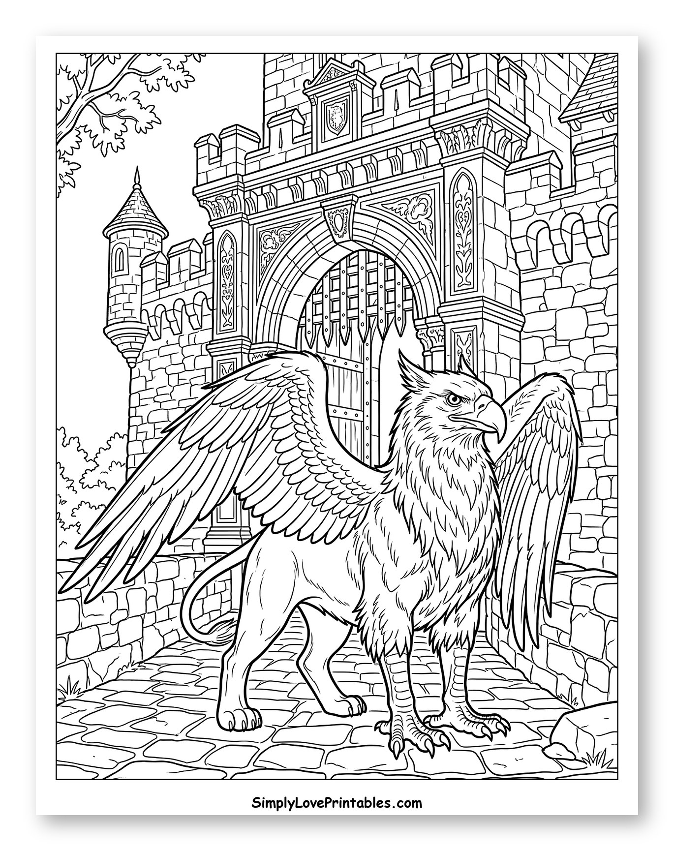 Griffin Standing Guard at Castle Gate