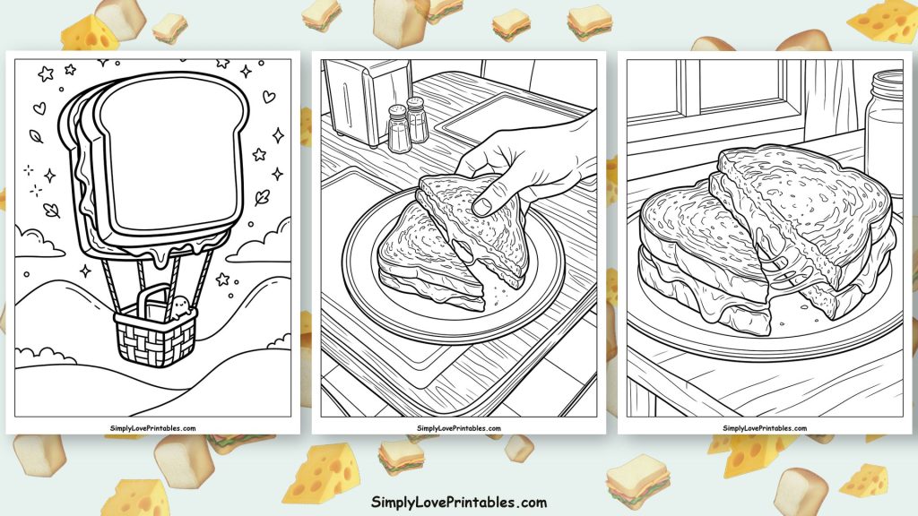 Grilled cheese coloring pages featured image