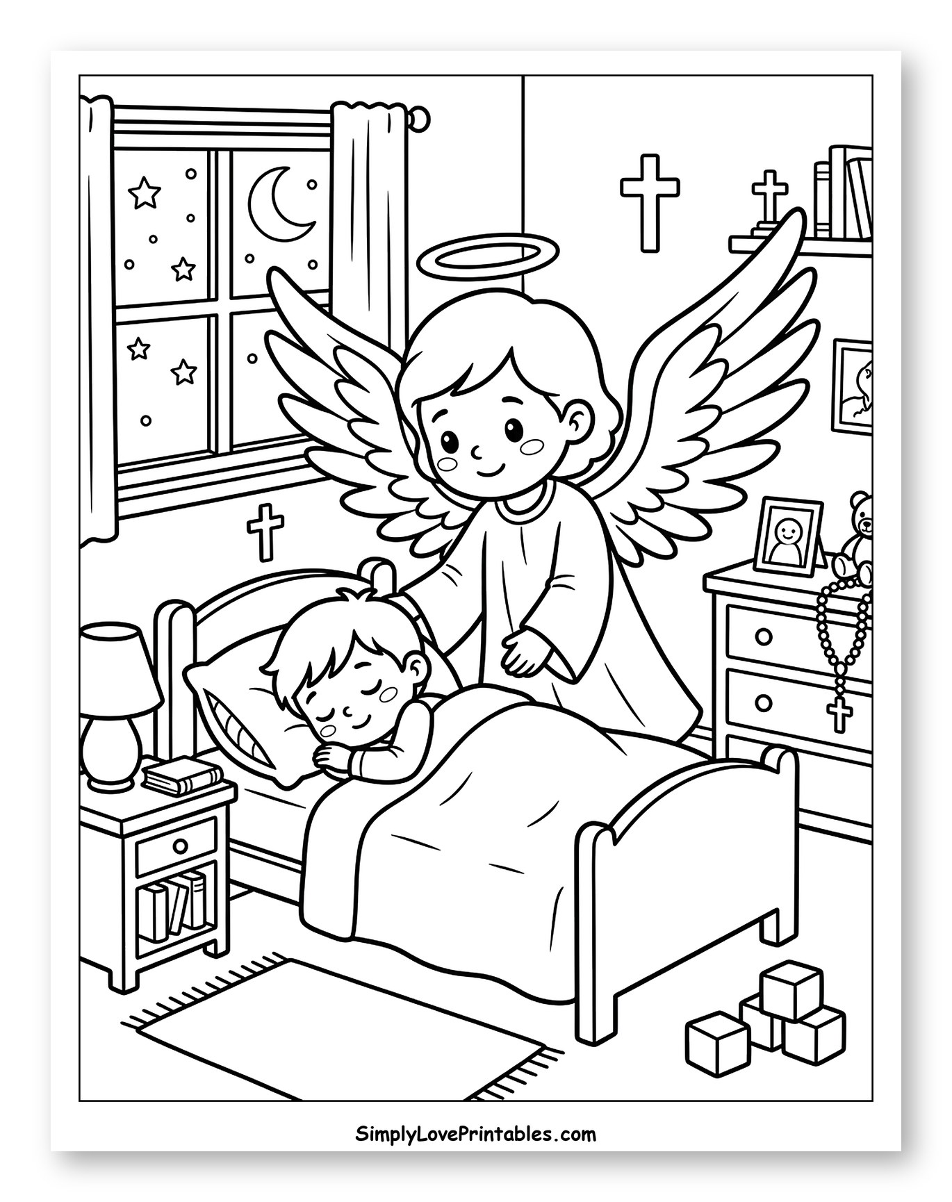 Guardian Angel Watching Over Sleeping Child