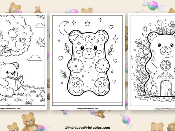 gummy bear coloring pages featured image
