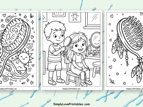 hair brush coloring pages featured image