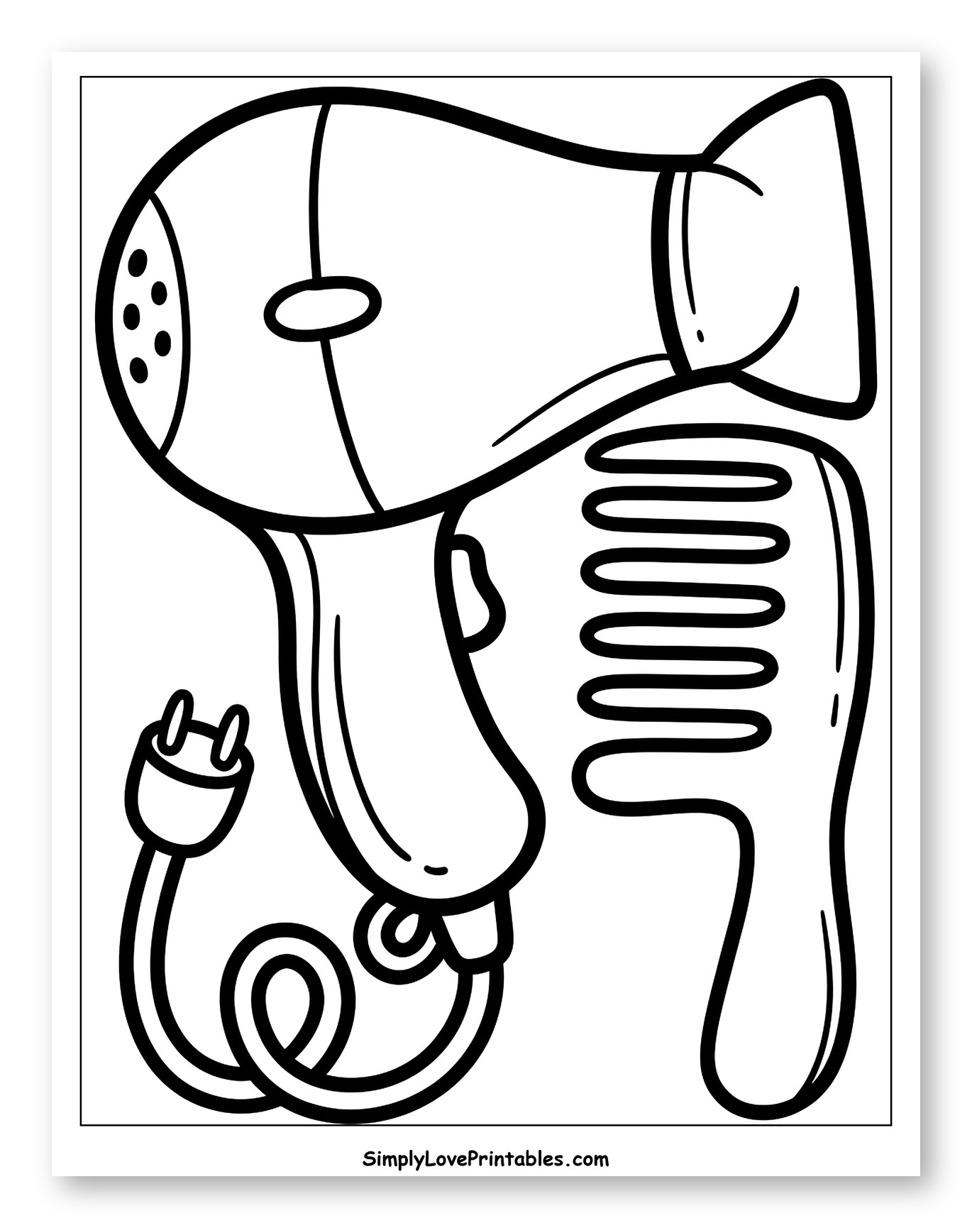 Hair Dryer and Comb to Color for Toddlers