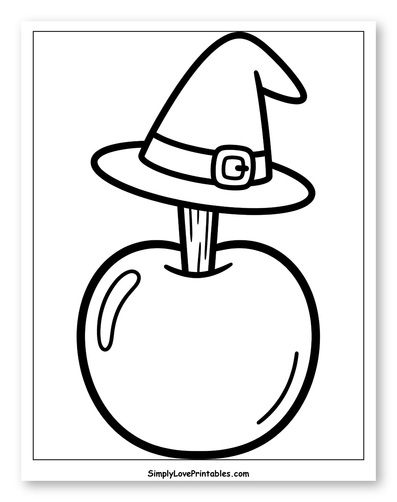 Halloween Apple with Witch Hat