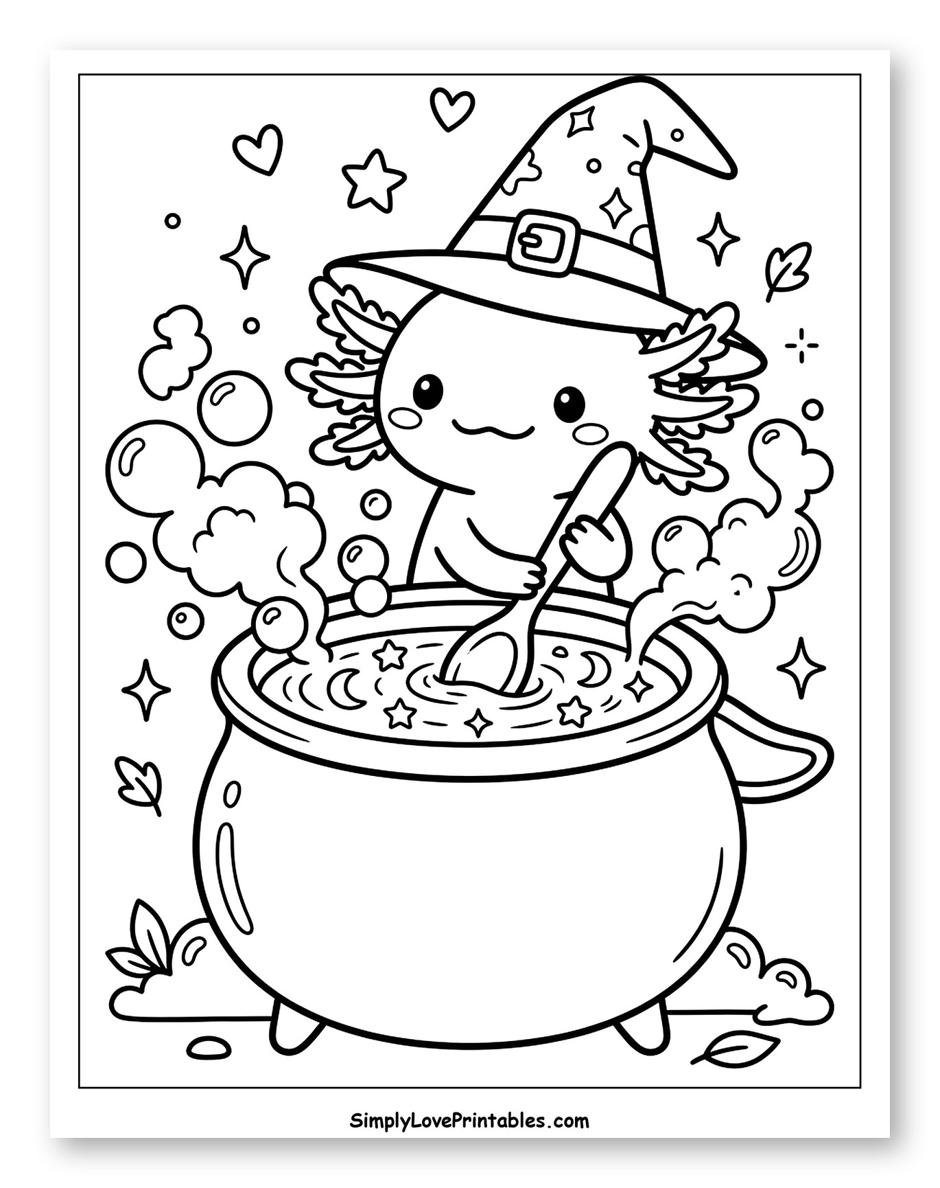 Halloween Axolotl Brewing Potion